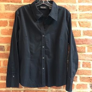 New York & Company Black Button Down Blouse